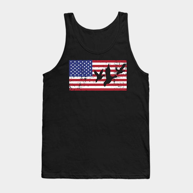 Duck Hunting American Flag Tank Top by QUYNH SOCIU